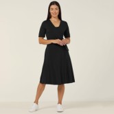 Women's Matt Jersey Wrap Dress - Black 